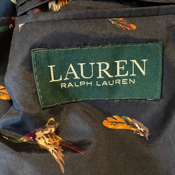 Lauren Ralph Lauren Dark Purple Corduroy Blazer Brown Elbow Patches Designer - Picture 2 of 13
